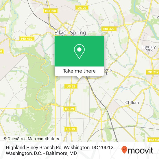 Highland Piney Branch Rd, Washington, DC 20012 map