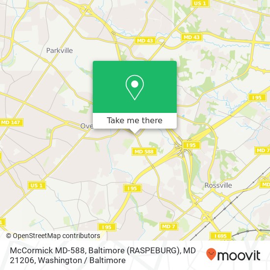 McCormick MD-588, Baltimore (RASPEBURG), MD 21206 map