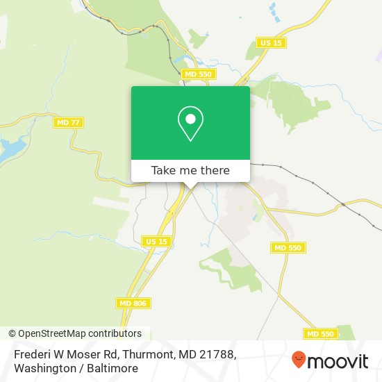 Mapa de Frederi W Moser Rd, Thurmont, MD 21788
