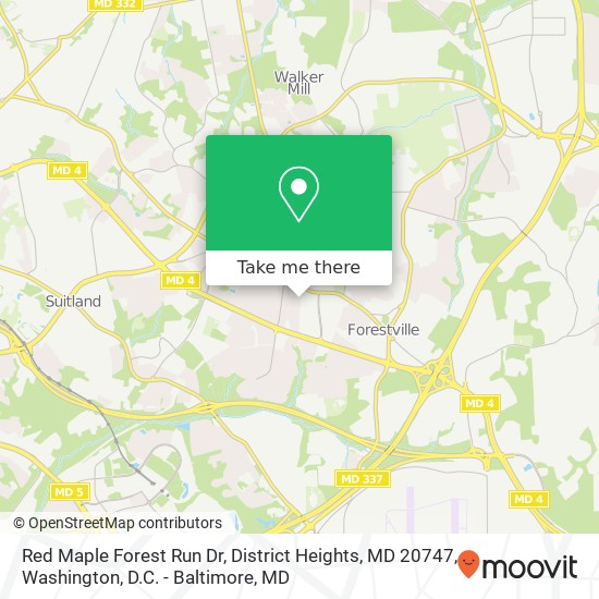 Red Maple Forest Run Dr, District Heights, MD 20747 map