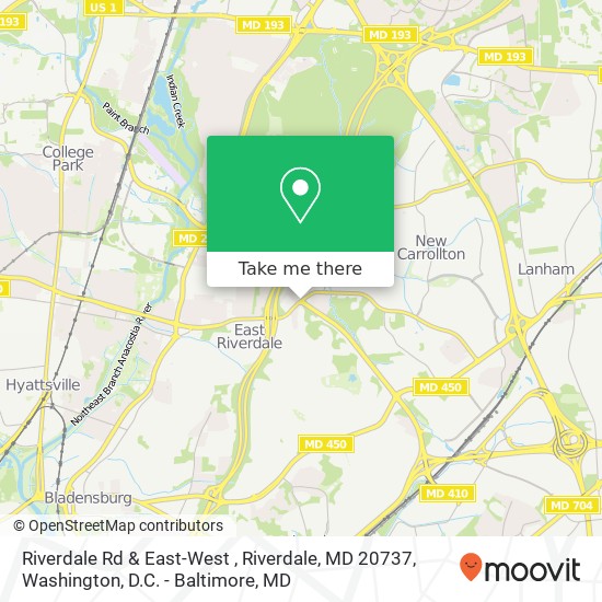 Riverdale Rd & East-West , Riverdale, MD 20737 map