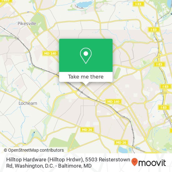 Hilltop Hardware (Hilltop Hrdwr), 5503 Reisterstown Rd map