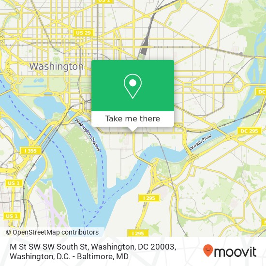 M St SW SW South St, Washington, DC 20003 map