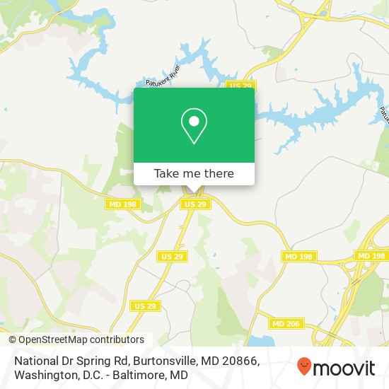 National Dr Spring Rd, Burtonsville, MD 20866 map