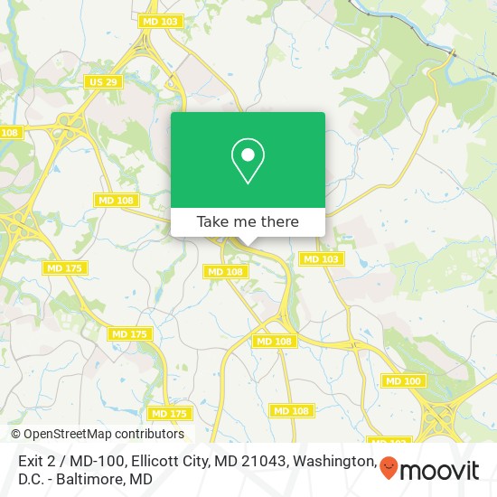 Exit 2 / MD-100, Ellicott City, MD 21043 map