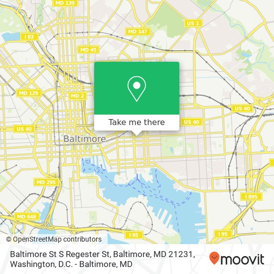 Baltimore St S Regester St, Baltimore, MD 21231 map