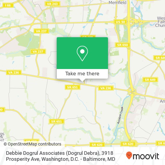 Mapa de Debbie Dogrul Associates (Dogrul Debra), 3918 Prosperity Ave