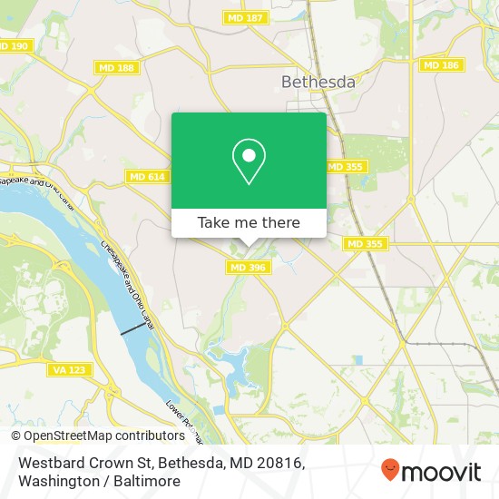 Mapa de Westbard Crown St, Bethesda, MD 20816