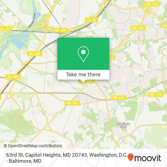 Mapa de 63rd St, Capitol Heights, MD 20743