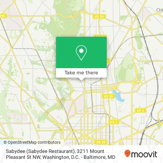 Mapa de Sabydee (Sabydee Restaurant), 3211 Mount Pleasant St NW