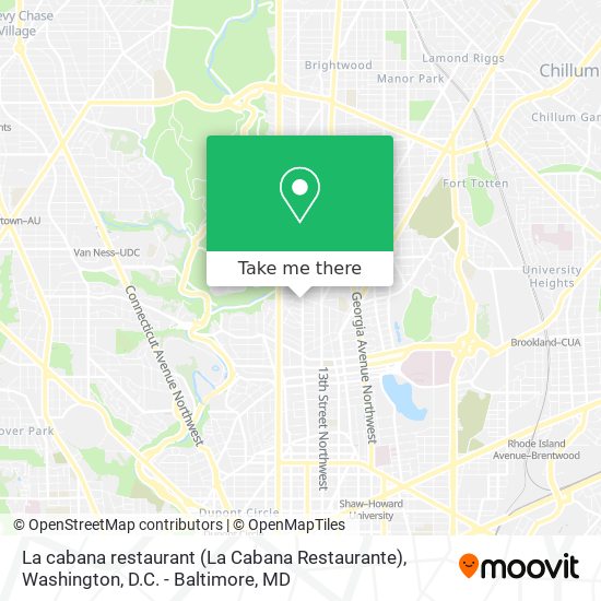 Mapa de La cabana restaurant (La Cabana Restaurante)