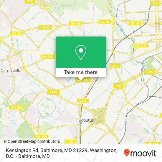Mapa de Kensington Rd, Baltimore, MD 21229
