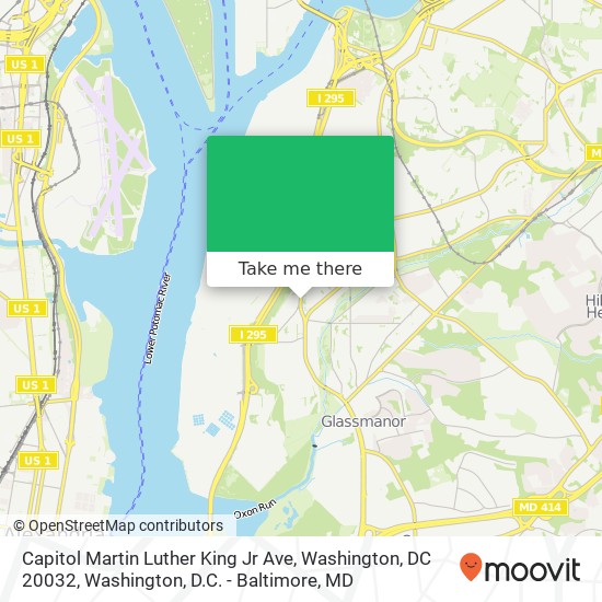 Mapa de Capitol Martin Luther King Jr Ave, Washington, DC 20032