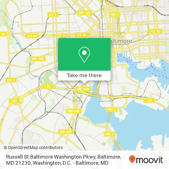 Mapa de Russell St Baltimore Washington Pkwy, Baltimore, MD 21230