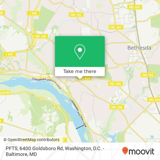 PFTS, 6400 Goldsboro Rd map