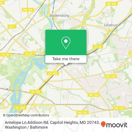 Antelope Ln Addison Rd, Capitol Heights, MD 20743 map