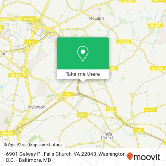 Mapa de 6901 Galway Pl, Falls Church, VA 22043