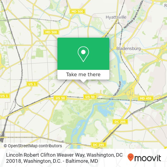 Lincoln Robert Clifton Weaver Way, Washington, DC 20018 map