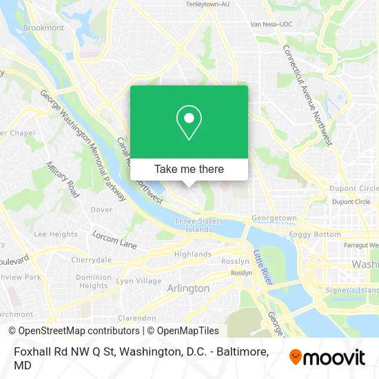 Mapa de Foxhall Rd NW Q St
