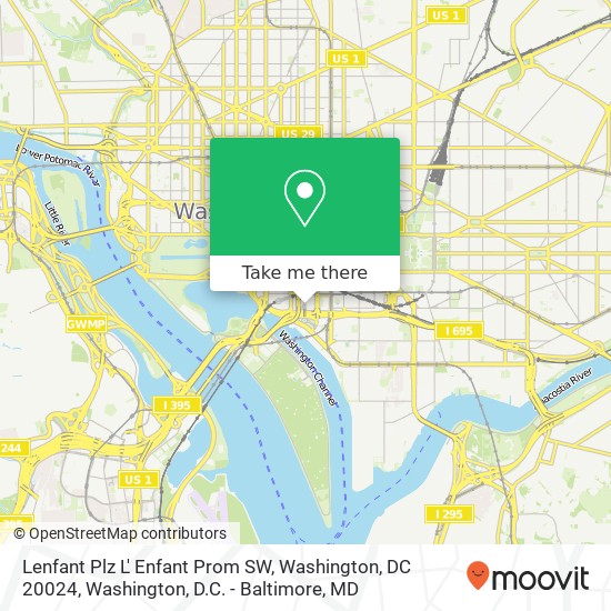 Lenfant Plz L' Enfant Prom SW, Washington, DC 20024 map