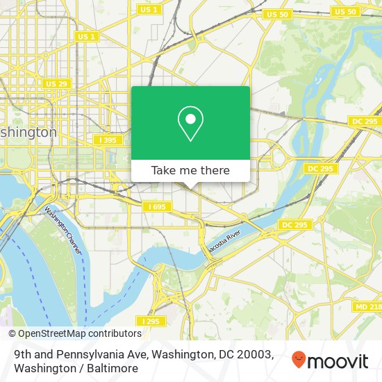 Mapa de 9th and Pennsylvania Ave, Washington, DC 20003