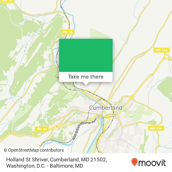 Mapa de Holland St Shriver, Cumberland, MD 21502