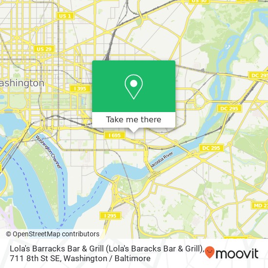 Mapa de Lola's Barracks Bar & Grill (Lola's Baracks Bar & Grill), 711 8th St SE