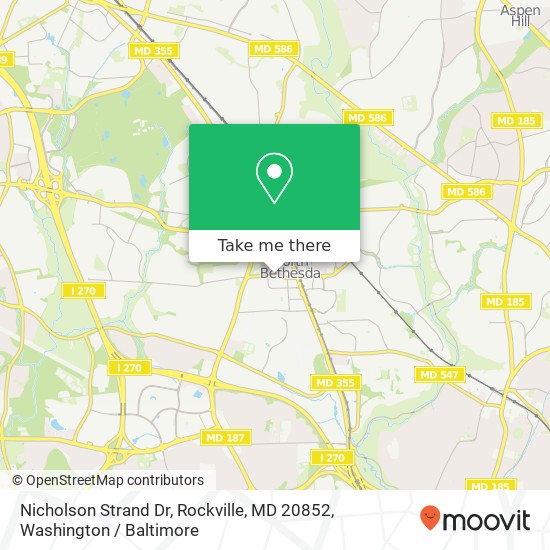 Mapa de Nicholson Strand Dr, Rockville, MD 20852