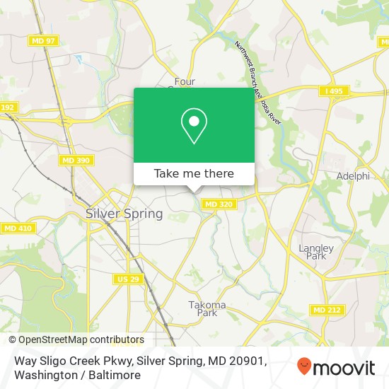 Way Sligo Creek Pkwy, Silver Spring, MD 20901 map