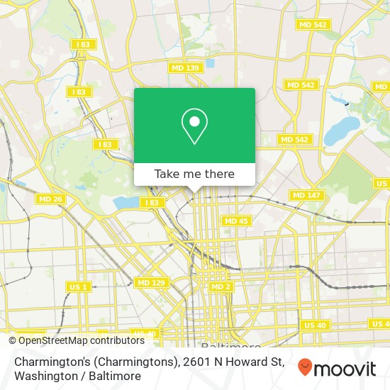 Mapa de Charmington's (Charmingtons), 2601 N Howard St