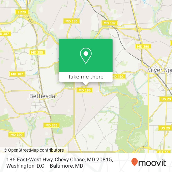 186 East-West Hwy, Chevy Chase, MD 20815 map