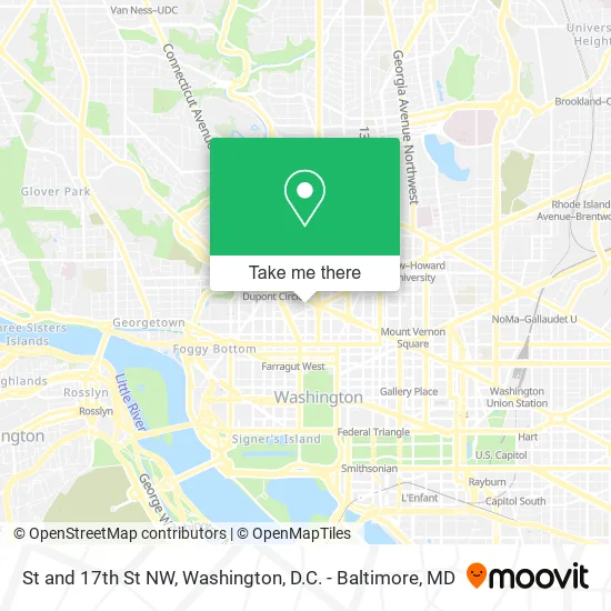 St and 17th St NW map