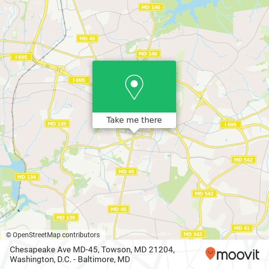 Chesapeake Ave MD-45, Towson, MD 21204 map