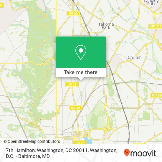 Mapa de 7th Hamilton, Washington, DC 20011