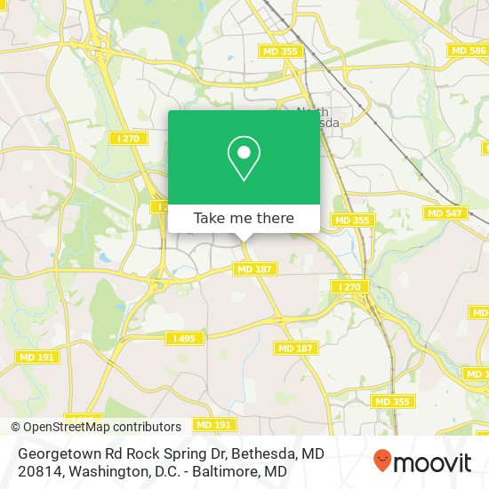 Mapa de Georgetown Rd Rock Spring Dr, Bethesda, MD 20814