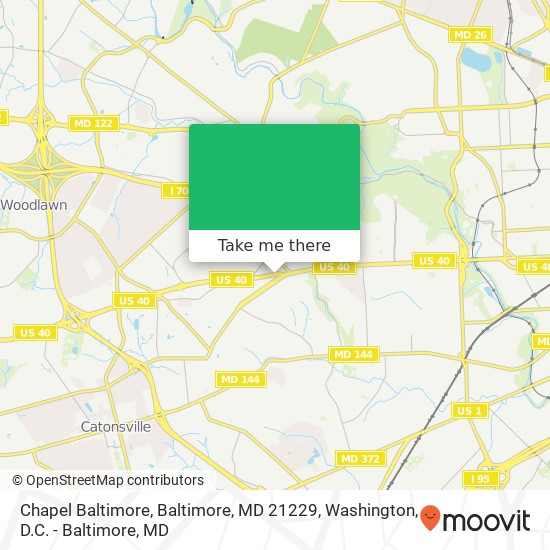 Mapa de Chapel Baltimore, Baltimore, MD 21229