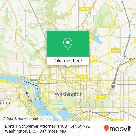 Mapa de Brett T Schwemer Attorney, 1400 16th St NW