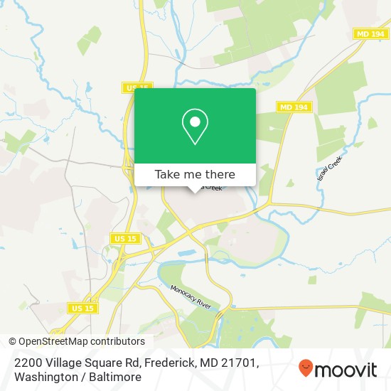 Mapa de 2200 Village Square Rd, Frederick, MD 21701