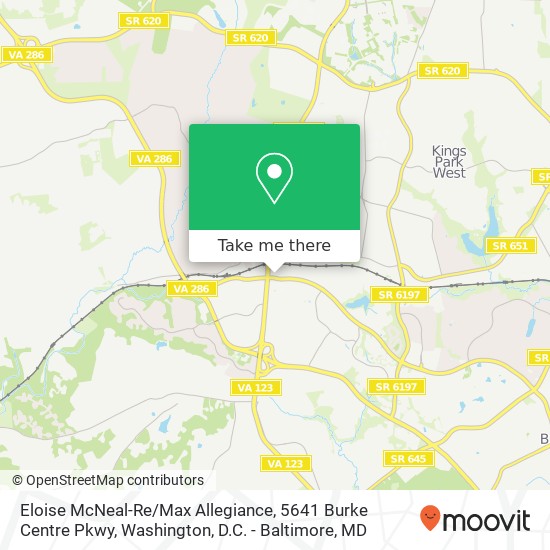 Mapa de Eloise McNeal-Re / Max Allegiance, 5641 Burke Centre Pkwy