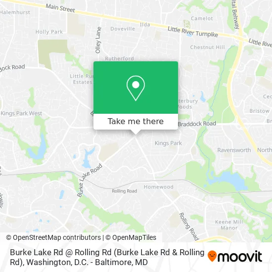 Mapa de Burke Lake Rd @ Rolling Rd