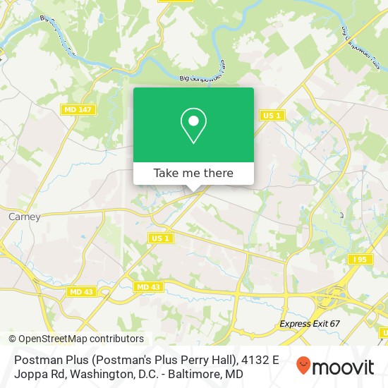 Mapa de Postman Plus (Postman's Plus Perry Hall), 4132 E Joppa Rd