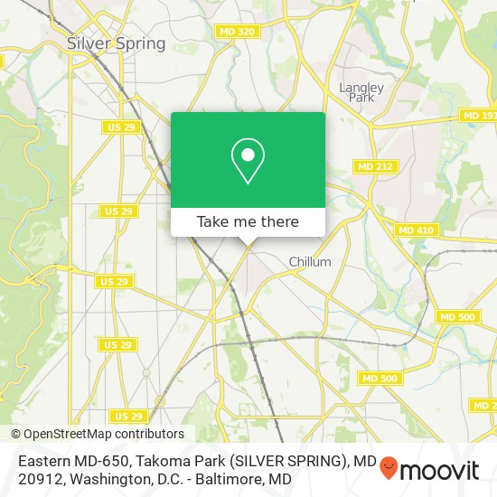 Eastern MD-650, Takoma Park (SILVER SPRING), MD 20912 map