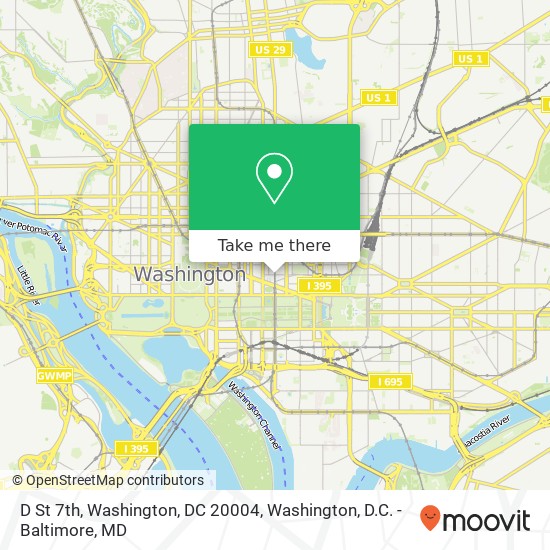D St 7th, Washington, DC 20004 map