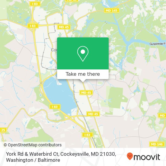 Mapa de York Rd & Waterbird Ct, Cockeysville, MD 21030