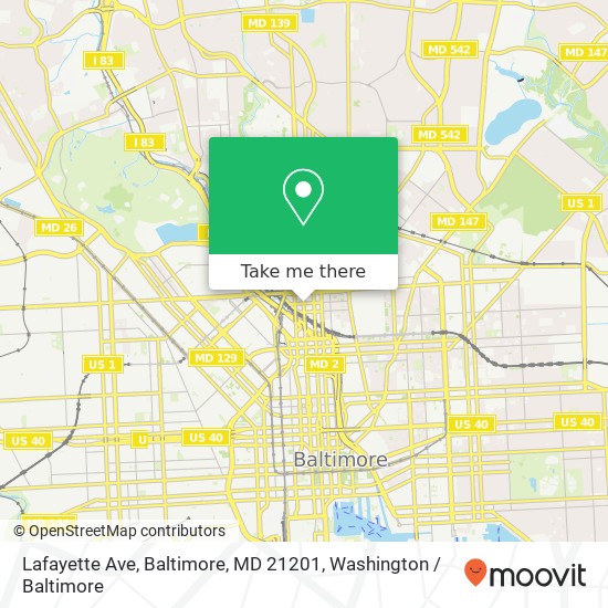 Lafayette Ave, Baltimore, MD 21201 map