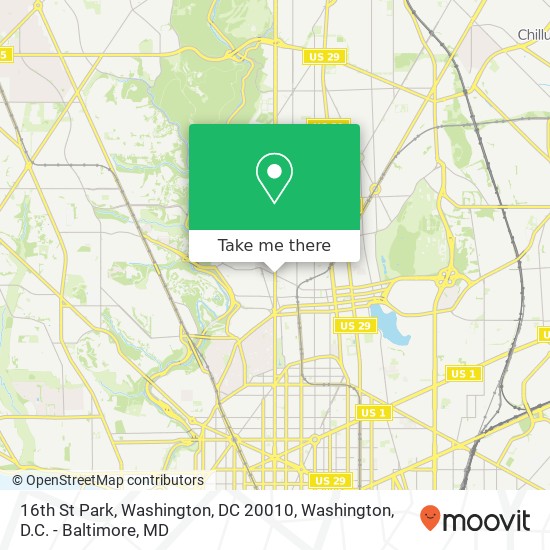 Mapa de 16th St Park, Washington, DC 20010