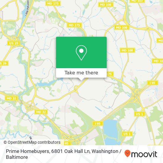 Mapa de Prime Homebuyers, 6801 Oak Hall Ln