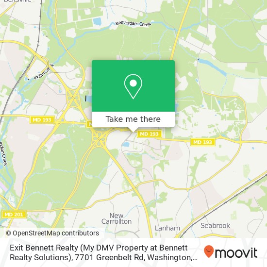 Mapa de Exit Bennett Realty (My DMV Property at Bennett Realty Solutions), 7701 Greenbelt Rd