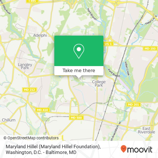 Mapa de Maryland Hillel (Maryland Hillel Foundation)