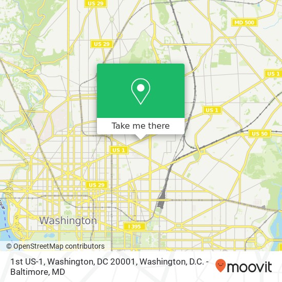 1st US-1, Washington, DC 20001 map